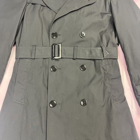 American Apparel Inc Black Shade 385 Army Issue Trench Coat Men’s Size 40R - Picture 3 of 14